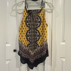 by & by Yellow and Black Patterned Camisole